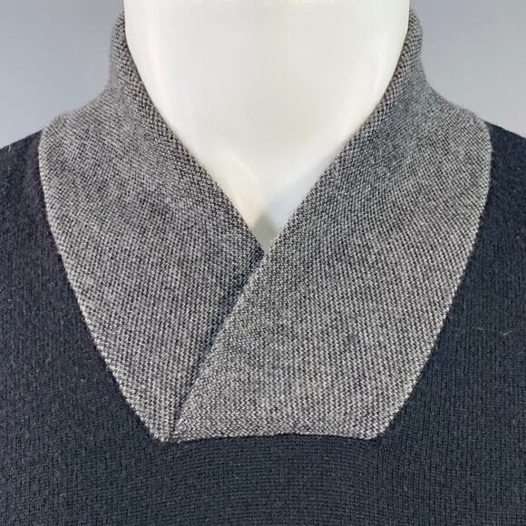 RAG & BONE Size M Black Grey Knit Wool Blend V-Neck Pullover - Picture 2 of 9